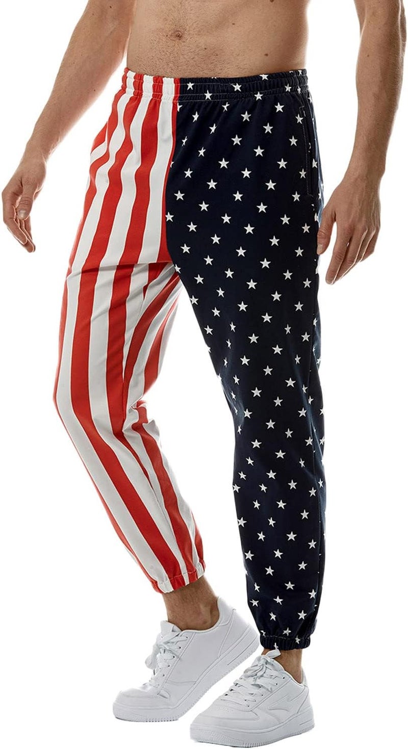 GRAJTCIN American Flag Pants Unisex USA Patriotic Joggers Pants Casual Sport Sweatpants Baggy Pants - Image 1